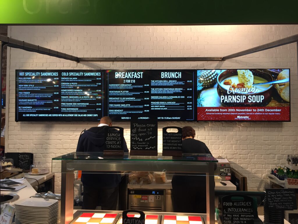 video wall digital menu displays